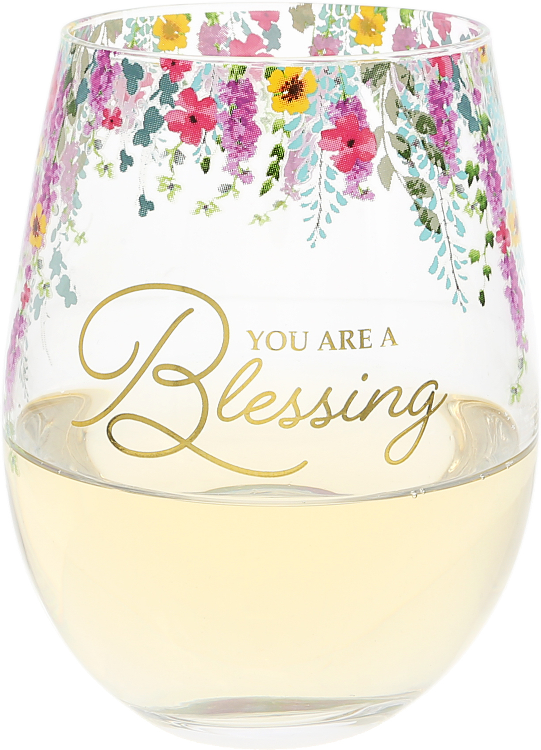 You Are a Blessing by Outpouring of Love - You Are a Blessing - Gift Boxed 17 oz Stemless Wine Glass