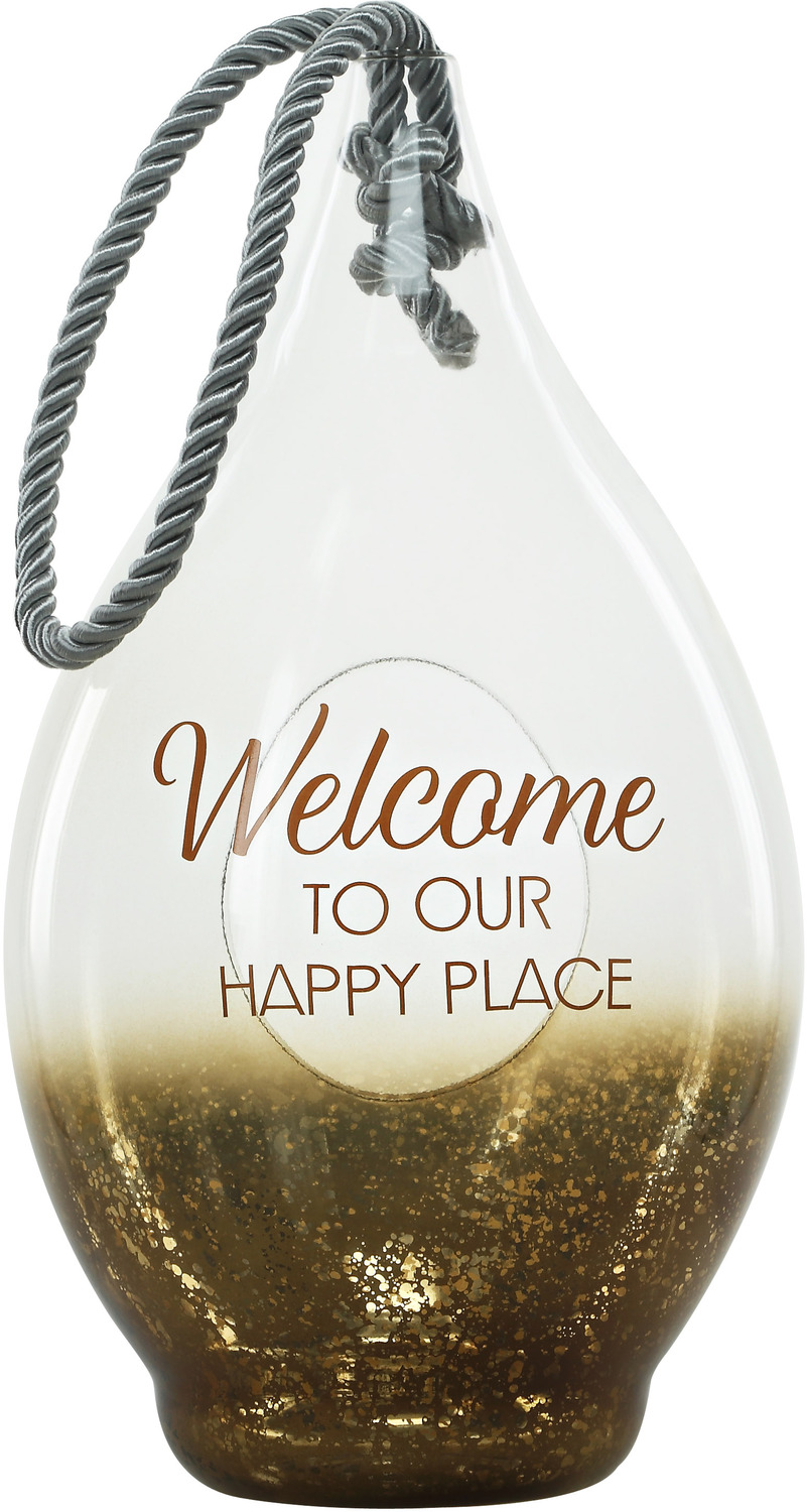 Welcome by Lots of Lanterns - Welcome - 15.5" Bronze Glass Lantern