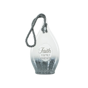 Faith by Lots of Lanterns - 11.5" Smoke Glass Lantern