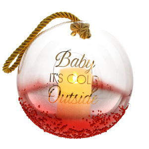 Baby It's Cold by Lots of Lanterns - 9.5" Ruby Beaded Glass Lantern