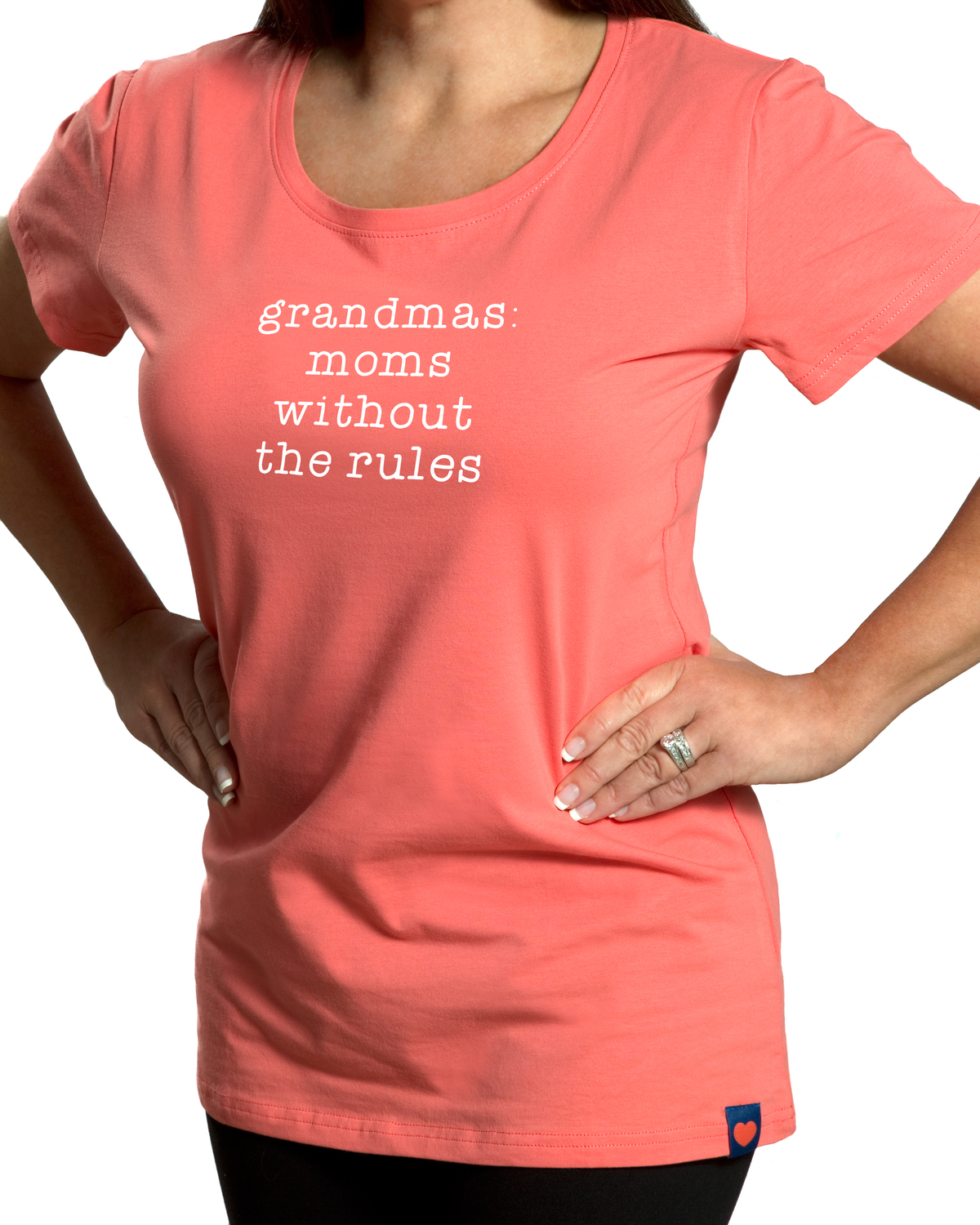 Grandma by Mom Love - Grandma - Small Coral T-Shirt
