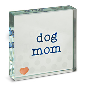 Dog Mom by Mom Love - 3" x 3" Glass Plaque