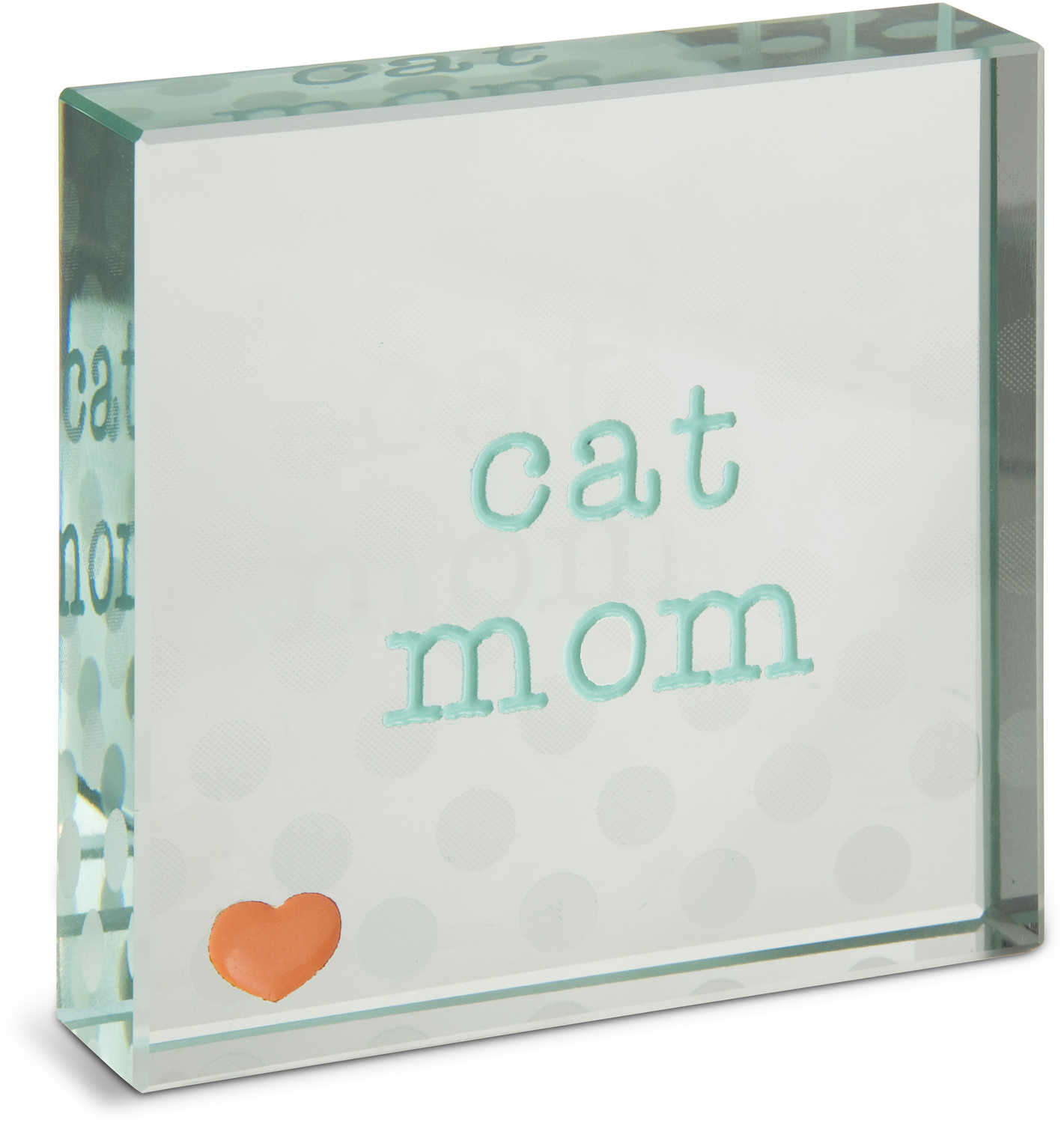 Cat Mom by Mom Love - Cat Mom - 3" x 3" Glass Plaque