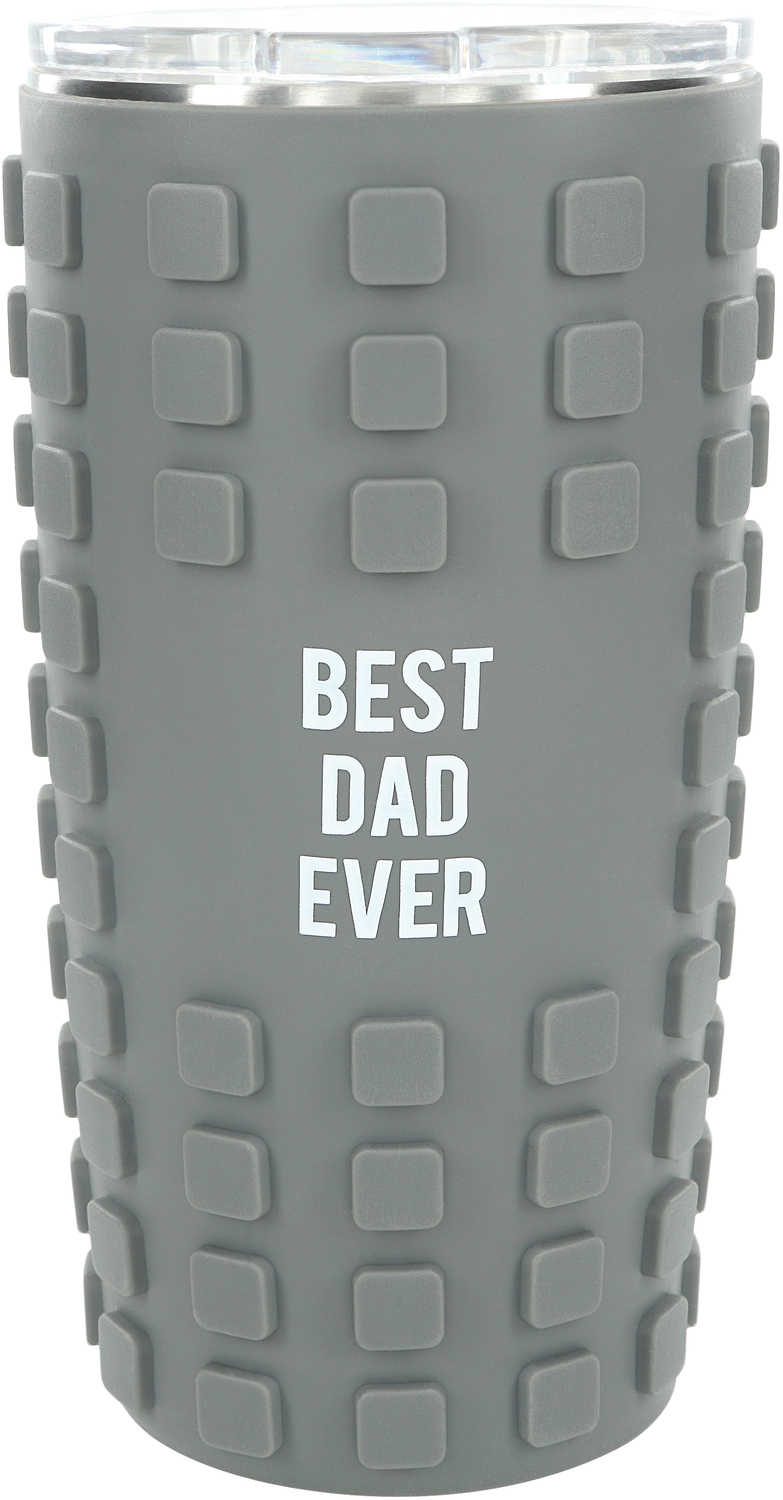 Best Dad by Man Made - Best Dad - 20 oz Travel Tumbler with 3D Silicone Wrap