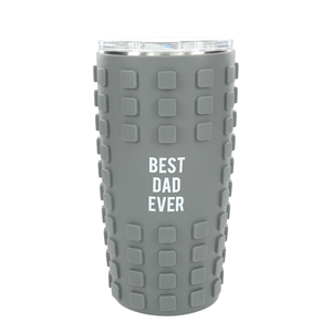 Best Dad by Man Made - 20 oz Travel Tumbler with 3D Silicone Wrap