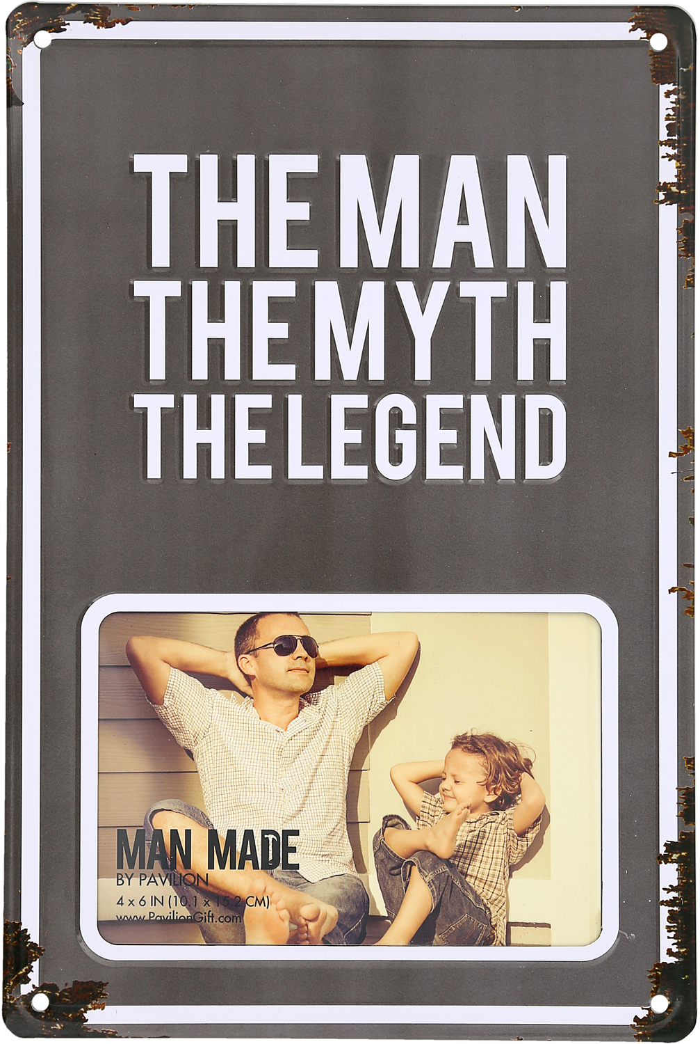 Man Myth Legend by Man Made - Man Myth Legend - 8" x 11.75" Tin Frame
(Holds 6" x 4" Photo)