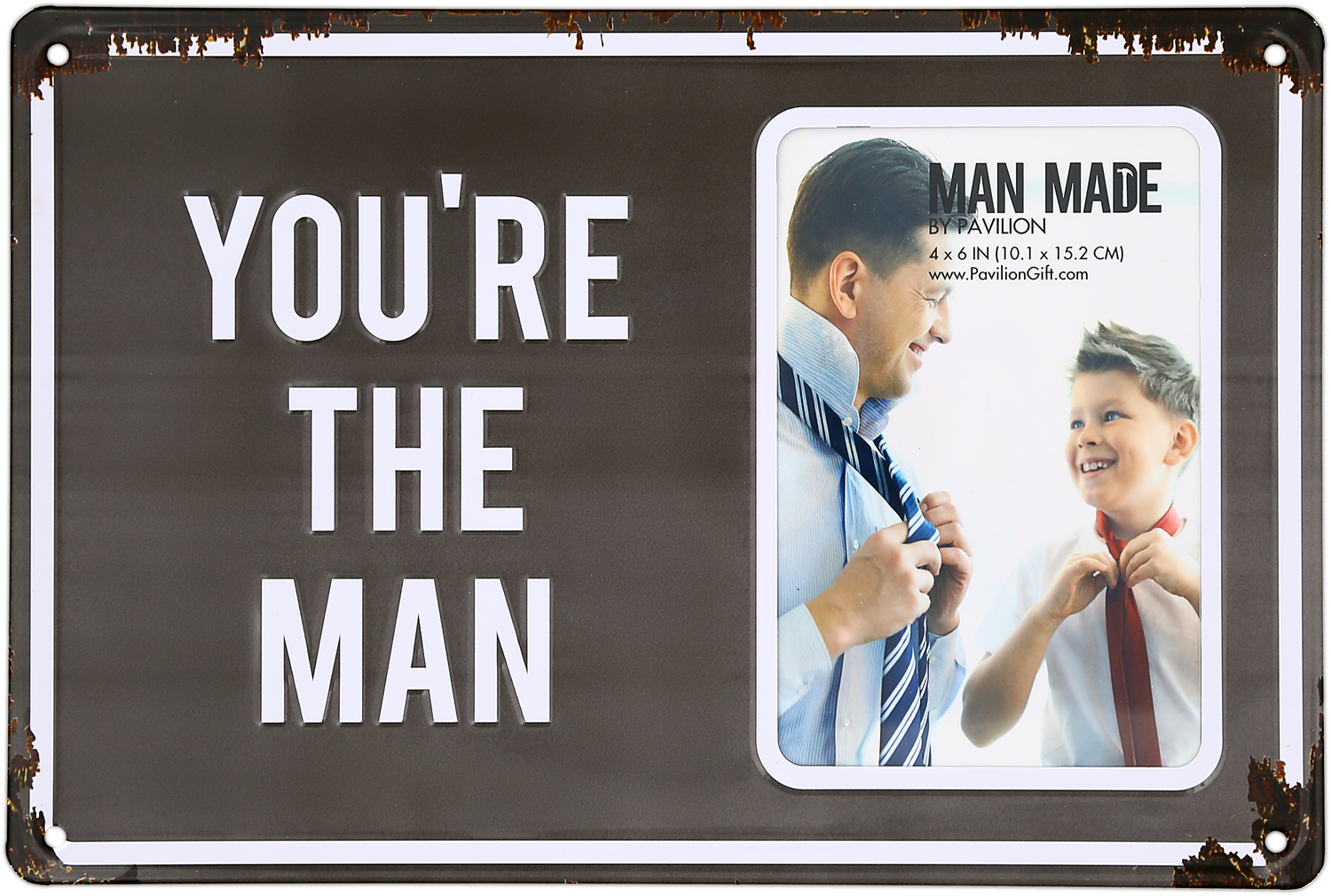 The Man by Man Made - The Man - 11.75" x 8" Tin Frame
(Holds 4" x 6" Photo)