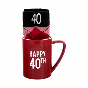 Happy 40th by Man Made - 18 oz Mug and Sock Set