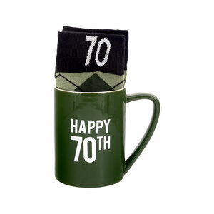 Happy 70th by Man Made - 18 oz Mug and Sock Set