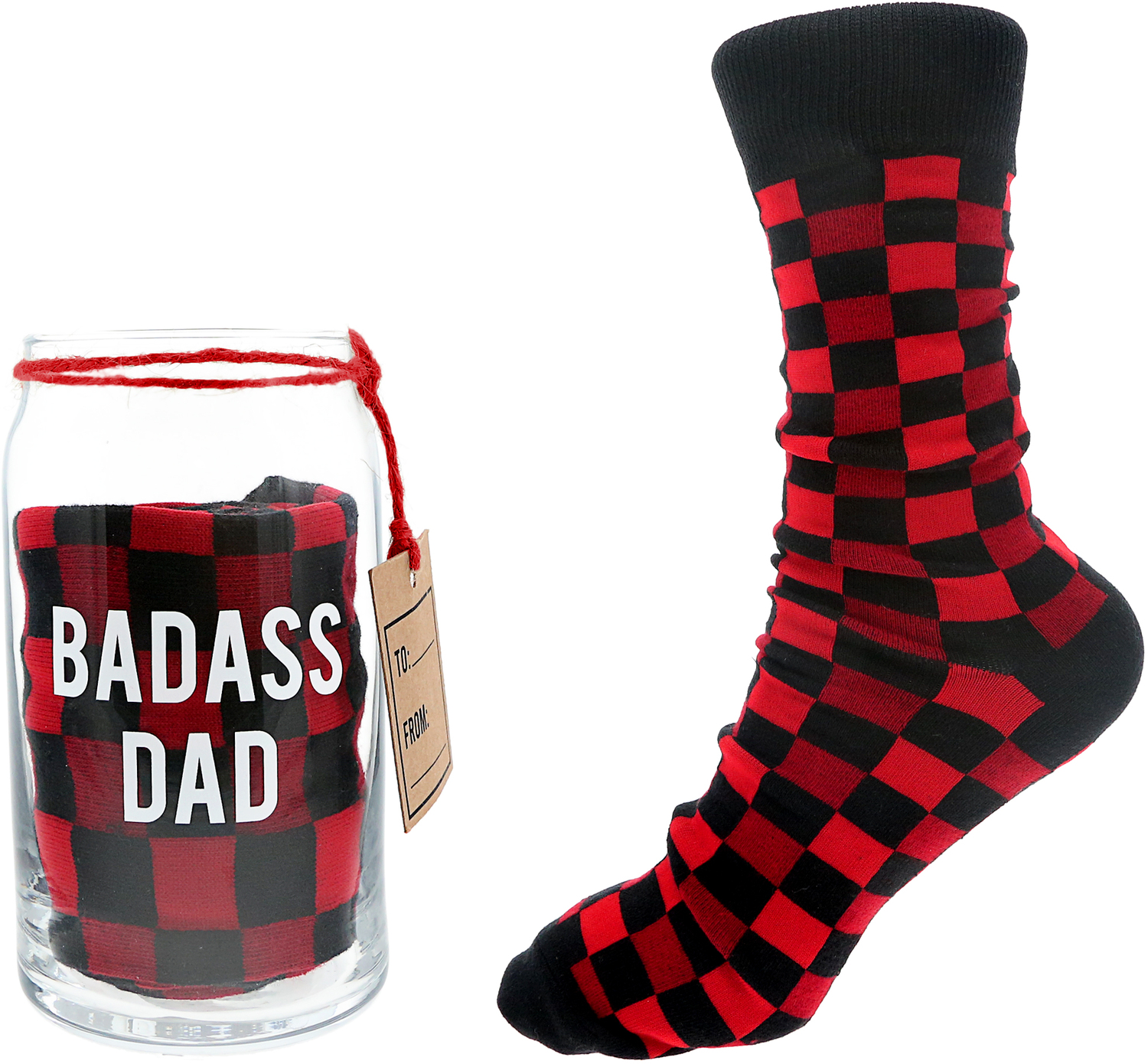 Badass Dad by Man Made - Badass Dad - 16 oz Beer Can Glass and Sock Set