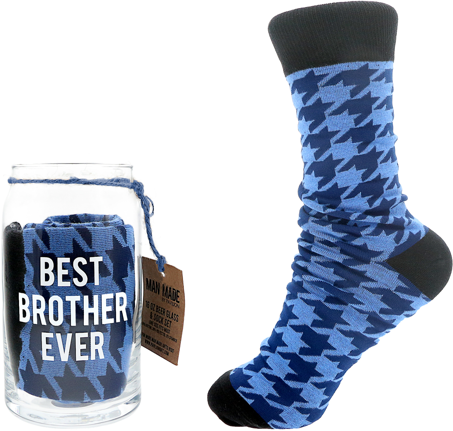 Best Brother by Man Made - Best Brother - 16 oz Beer Can Glass and Sock Set