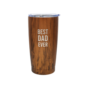 Dad by Man Made - 20 oz Wood Finish Stainless Steel Travel Tumbler