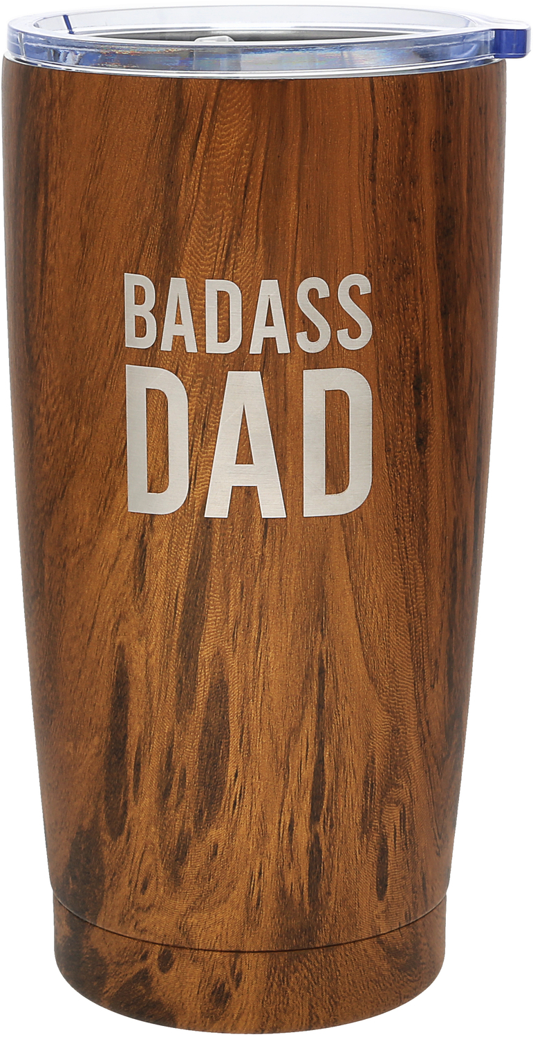 Badass Dad by Man Made - Badass Dad - 20 oz Wood Finish Stainless Steel Travel Tumbler
