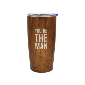 The Man by Man Made - 20 oz Wood Finish Stainless Steel Travel Tumbler