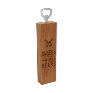 Cheers with Beers by Man Made - 2" x 7" Wooden Bottle Opener