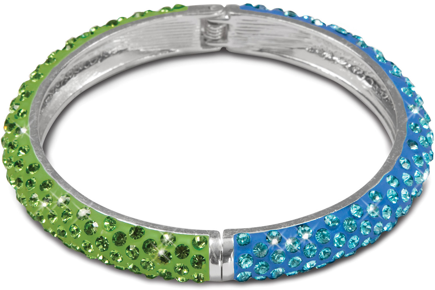 Light Blue & Green Bracelet by H2Z - Jewelry - Light Blue & Green Bracelet - 2.64" Crystal Bangle Bracelet
