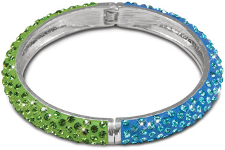 Light Blue & Green Bracelet by H2Z - Jewelry - 2.64" Crystal Bangle Bracelet