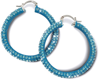Light Blue Crystal by H2Z - Jewelry - Crystal Hoop Earrings