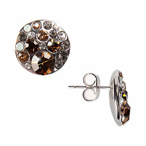 Liza Earthtone  by H2Z Made with Swarovski Elements - 0.5" Crystal Stud Earring made from Swarovski Elements