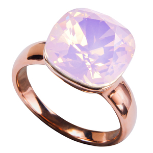 Isabel Rose Water Opal by H2Z Made with Swarovski Elements - Size 9 Ring with 0.5" Crystal made from Austrian Crystals