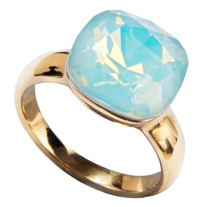 Isabel Pacific Opal by H2Z Made with Swarovski Elements - Size 9 Ring with 0.5" Crystal made from Swarovski Elements
