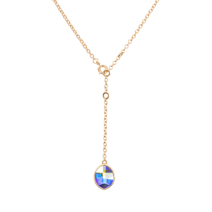 Crystal Aurore Boreal Marquise by H2Z Made with Swarovski Elements - 12"-14" Austrian Crystal Necklace