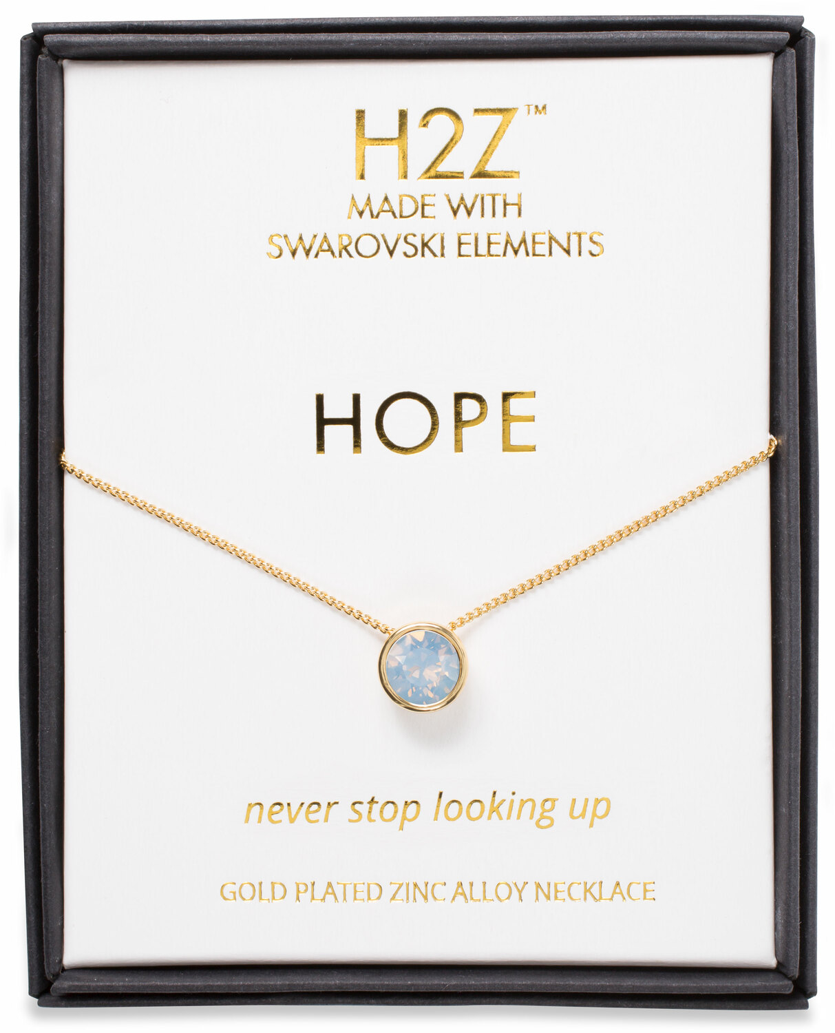 Hope Air Blue Opal by H2Z Made with Swarovski Elements - Hope Air Blue Opal - 16"-17.5" Necklace