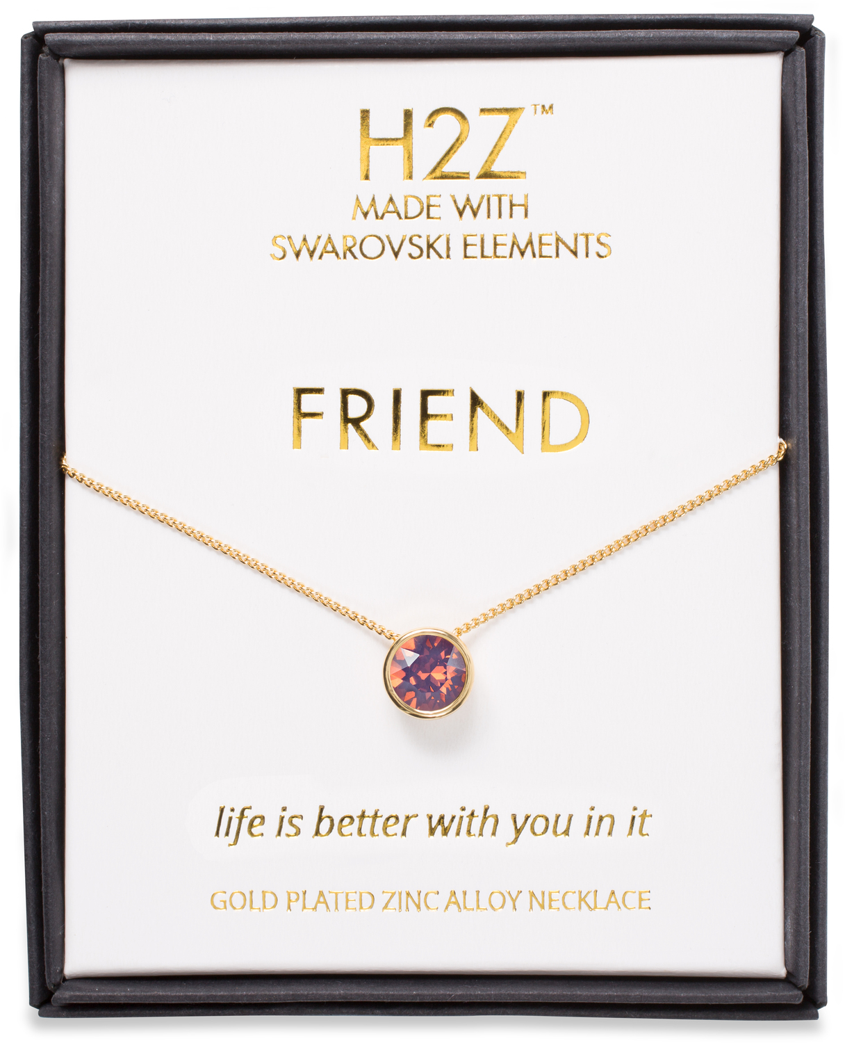 Friend Cyclamen Opal by H2Z Made with Swarovski Elements - Friend Cyclamen Opal - 16"-17.5" Necklace