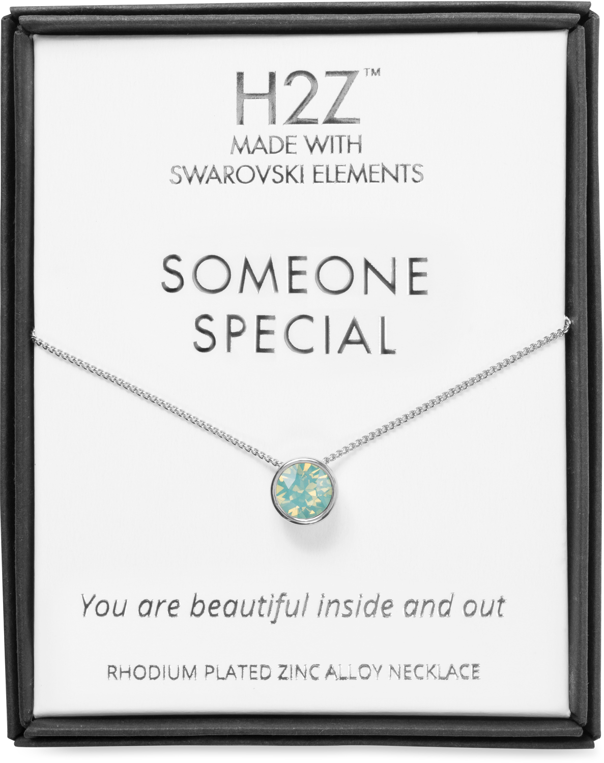 Someone Special Pacific Opal by H2Z Made with Swarovski Elements - Someone Special Pacific Opal - 16" - 17.5" Rhodium Necklace