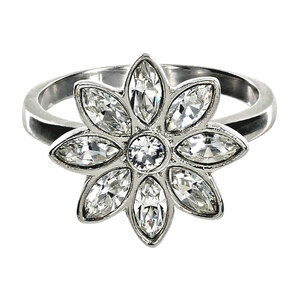 Crystal Flora
in Rhodium by H2Z Made with Swarovski Elements - 1.5 CM Austrian Crystal Ring Size 9