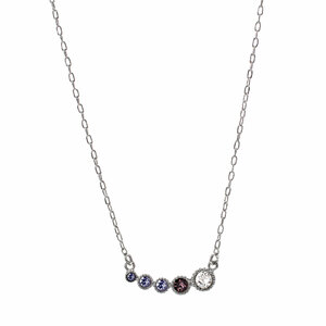 Tanzanite Ombre by H2Z Made with Swarovski Elements - 13" - 16.5" Rhodium Plated Crystal  Necklace