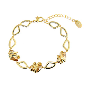 Crystal Golden Shadow Galactic by H2Z Made with Swarovski Elements - Gold Plated Austrian Element Bracelet