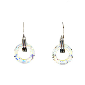 Iridescent Crystal Cosmic by H2Z Made with Swarovski Elements - Rhodium Austrian Element Drop Earrings