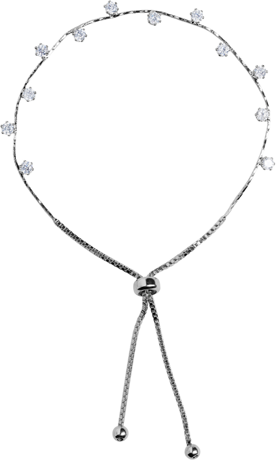 Stunning Crystal in Silver by H2Z - Jewelry - Stunning Crystal in Silver - 10.5"  Cubic Zirconia Adjustable Slide Bracelet