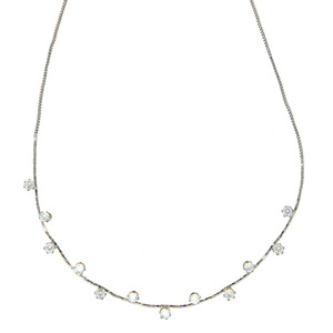 Stunning Crystal in Silver by H2Z - Jewelry - 16.5-18.5" Cubic Zirconia Necklace