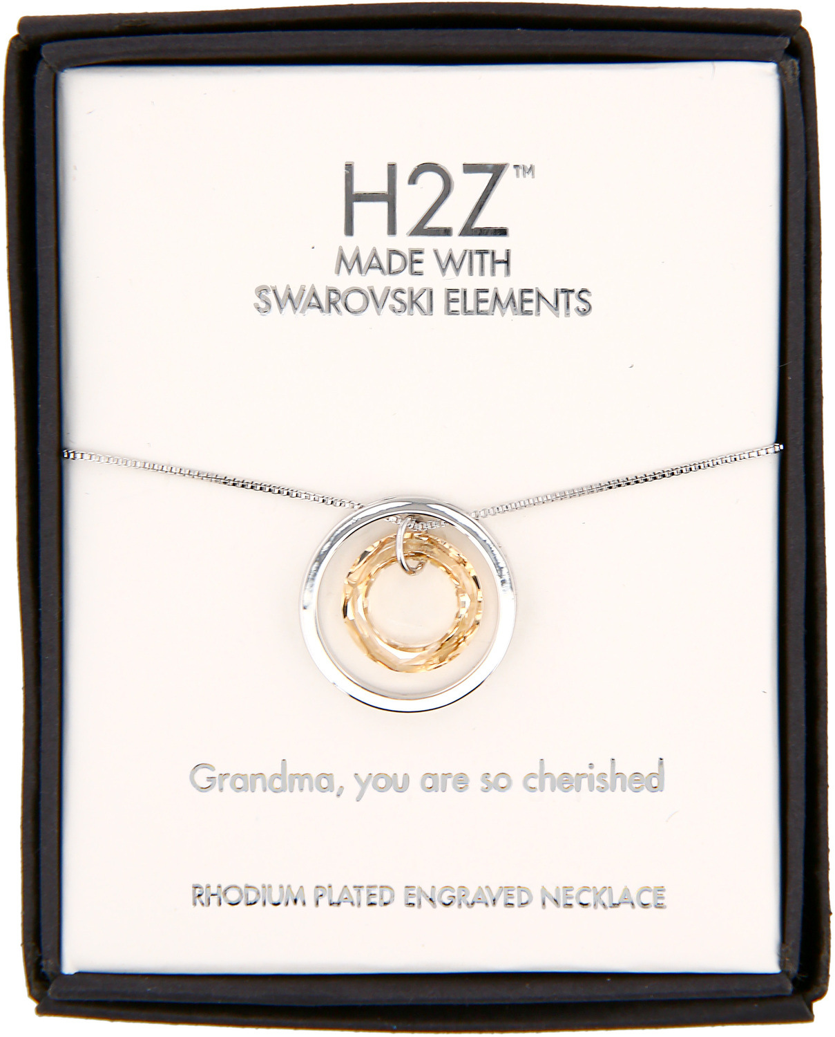 Grandma
Golden Shadow Crystal by H2Z Made with Swarovski Elements - Grandma
Golden Shadow Crystal - 17"-19" Engraved Rhodium Plated Austrian Element Necklace