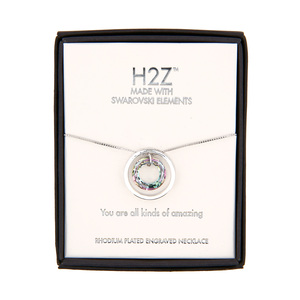 Amazing
Vitrail Light Crystal by H2Z Made with Swarovski Elements - 17"-19" Engraved Rhodium Plated Austrian Element Necklace