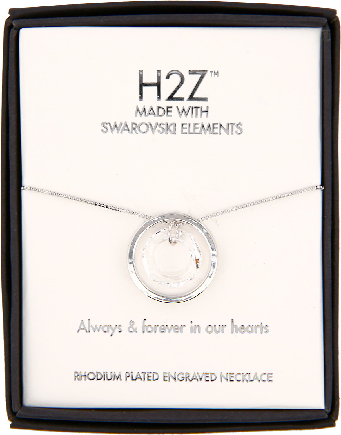Forever in our Hearts
Clear Crystal by H2Z Made with Swarovski Elements - Forever in our Hearts
Clear Crystal - 17"-19" Engraved Rhodium Plated Austrian Element Necklace