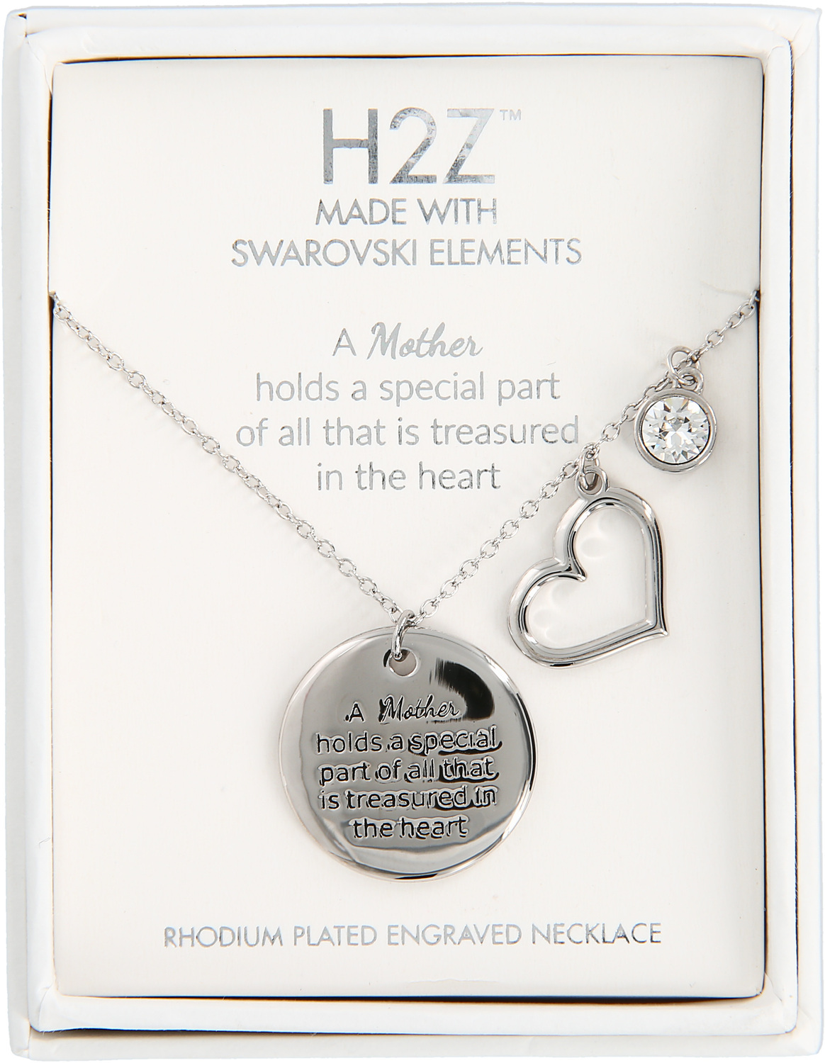 Mother
Clear Crystal by H2Z Made with Swarovski Elements - Mother
Clear Crystal - 16.5"-20.5" Engraved Rhodium Plated Austrian Element Necklace
