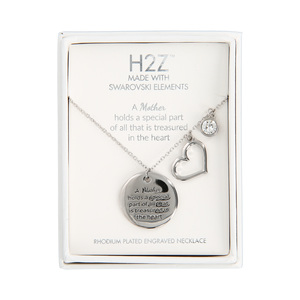 Mother
Clear Crystal by H2Z Made with Swarovski Elements - 16.5"-20.5" Engraved Rhodium Plated Austrian Element Necklace