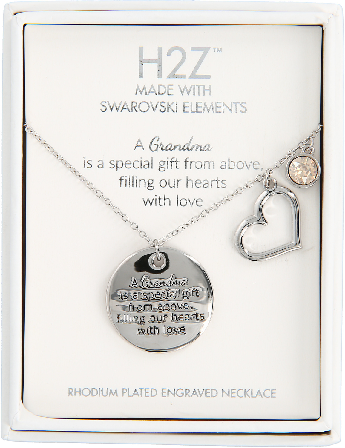 Grandma 
Golden Shadow Crystal by H2Z Made with Swarovski Elements - Grandma 
Golden Shadow Crystal - 16.5"-20.5" Engraved Rhodium Plated Austrian Element Necklace