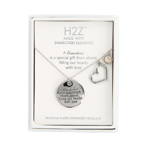 Grandma 
Golden Shadow Crystal by H2Z Made with Swarovski Elements - 16.5"-20.5" Engraved Rhodium Plated Austrian Element Necklace