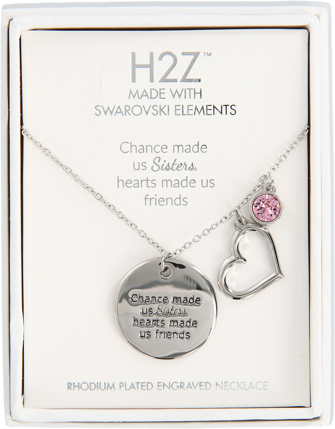 Sisters
Light Rose Crystal by H2Z Made with Swarovski Elements - Sisters
Light Rose Crystal - 16.5"-20.5" Engraved Rhodium Plated Austrian Element Necklace