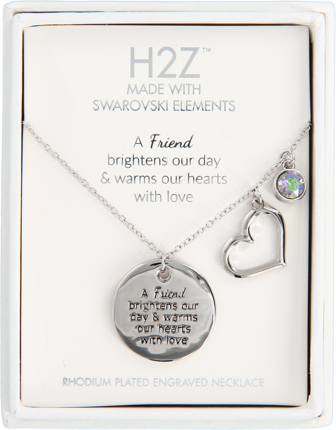Friend
Vitrail Light Crystal by H2Z Made with Swarovski Elements - Friend
Vitrail Light Crystal - 16.5"-20.5" Engraved Rhodium Plated Austrian Element Necklace