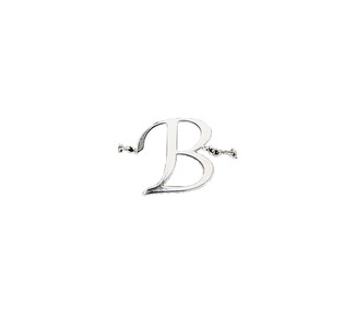 B by H2Z - Jewelry - Adjustable Rhodium Plated Monogram Ring