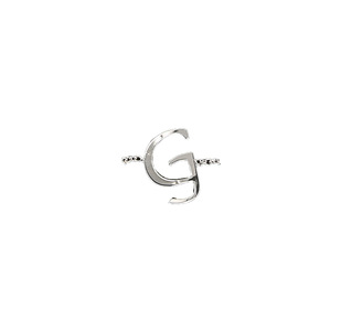 G by H2Z - Jewelry - Adjustable Rhodium Plated Monogram Ring
