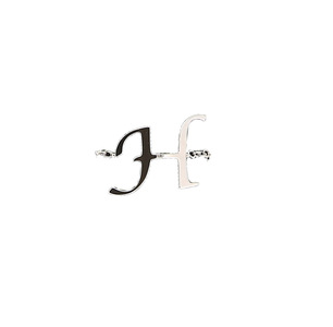 H by H2Z - Jewelry - Adjustable Rhodium Plated Monogram Ring