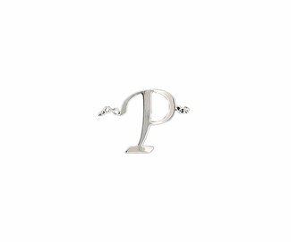P by H2Z - Jewelry - Adjustable Rhodium Plated Monogram Ring