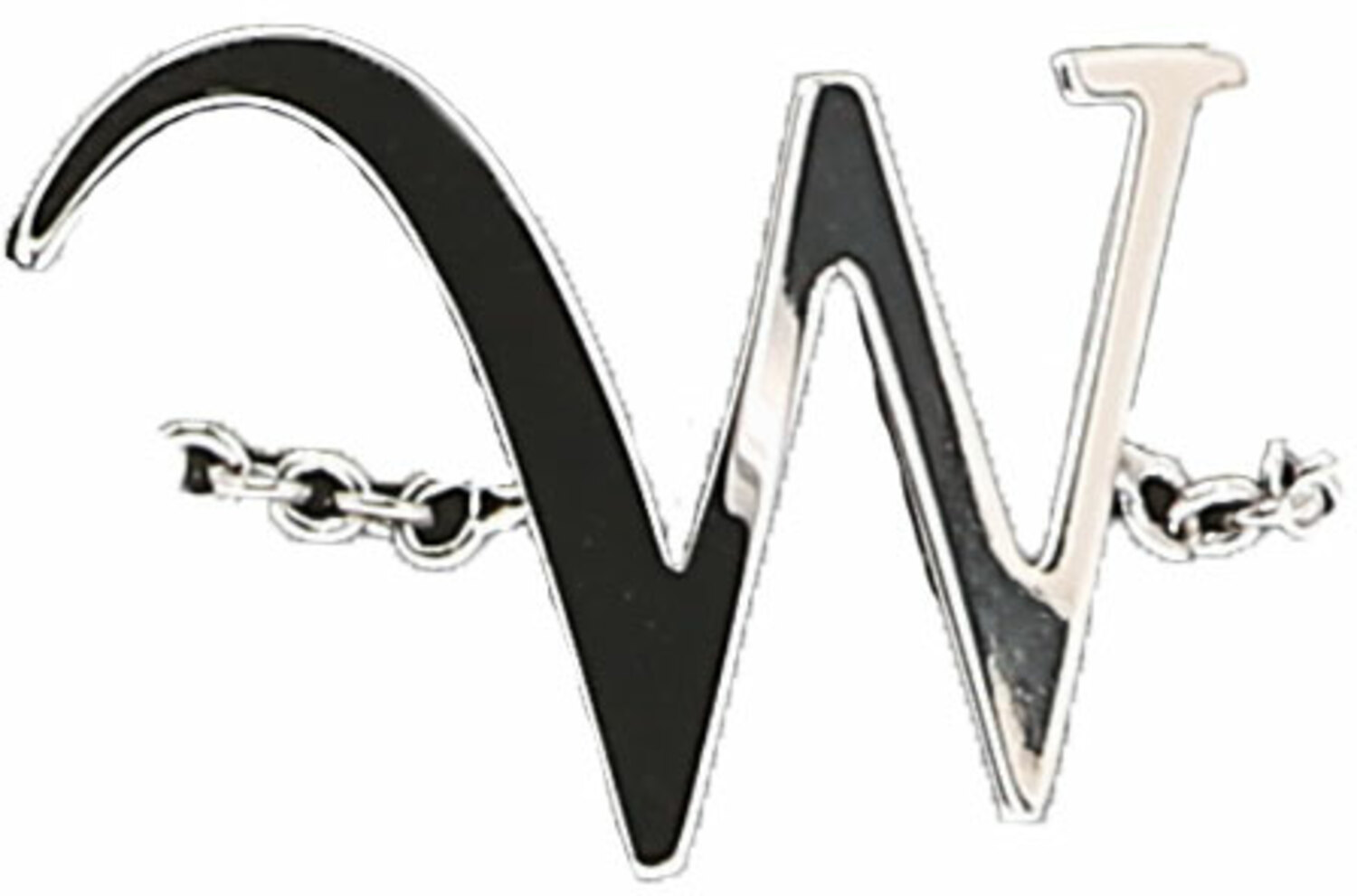 W by H2Z - Jewelry - W - Adjustable Rhodium Plated Monogram Ring