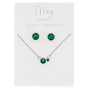 May Emerald by H2Z - Jewelry - 16.5"-18.5" Birthstone Jewelry Gift Set